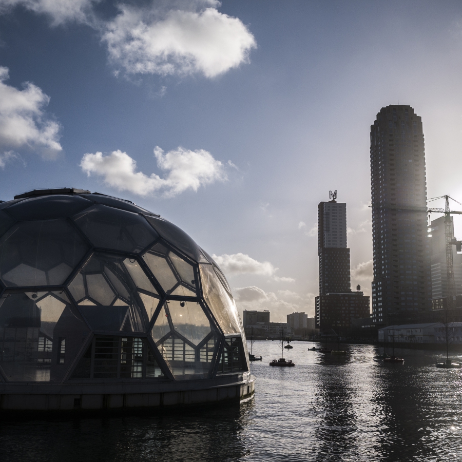 Floating pavilion Floating buildings like this pavilion in Rotterdam's old harbor are still a boutique solution even in the Netherlands, but Hans Baggerman says they could become more common as climate change forces developers to get creative. "A lot of parts of Holland ar